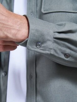 Textured Overshirt In Olive -Cheap Shirts Shop 3RDSEPTEMBERDROP3711