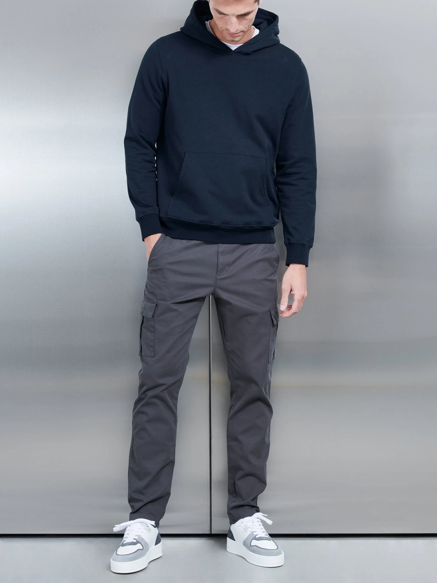 Relaxed Fit Cotton Cargo Pant In Grey 4 Relaxed Fit Cotton Cargo Pant In Grey - Image 2