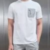Active Cargo Pocket T-Shirt In White Grey -Cheap Shirts Shop ACIVE CARGO TSHIRT WHITE MIDGREY 4066