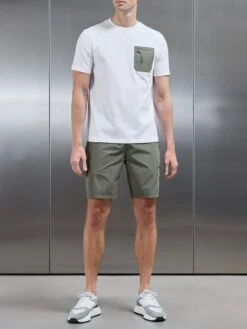 Active Cargo Short In Olive -Cheap Shirts Shop ACTIVE CARGO SHORTS WHITE OLIVE 3912