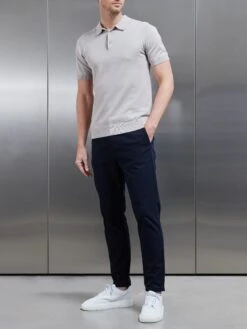 Mid Weight Tailored Chino Trouser In Navy -Cheap Shirts Shop BRUSHED TAILORED CHINO TROUSER IN NAVY 1178