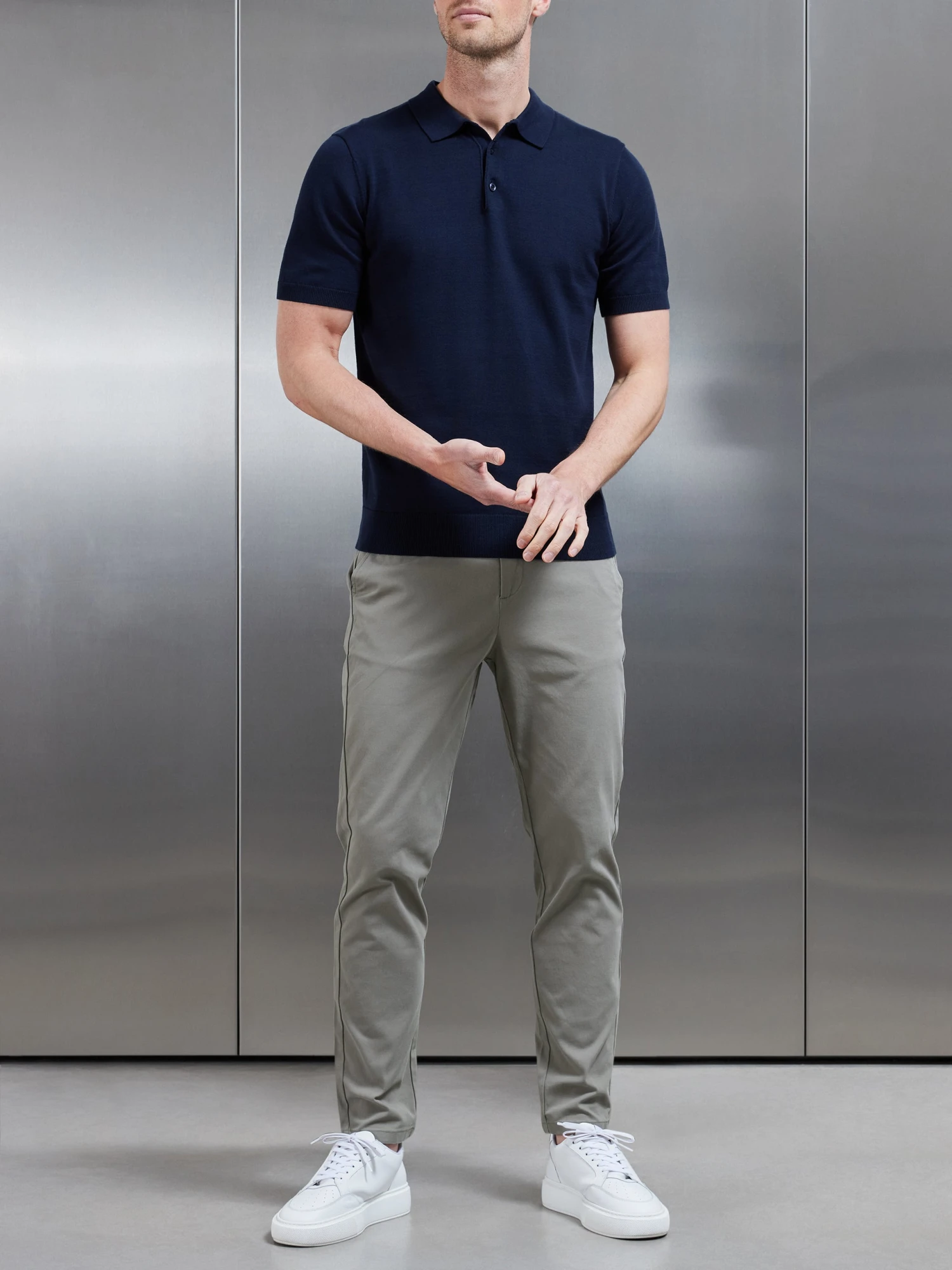 Mid Weight Tailored Chino Trouser In Olive 7 Mid Weight Tailored Chino Trouser In Olive - Image 5