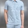 Cavour Textured Zip Polo Shirt In Soft Blue 2 Cavour Textured Zip Polo Shirt In Soft Blue -Cheap Shirts Shop CAVOUR POLO SHIRT IN SOFT BLUE 1006