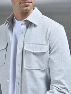 Checked Overshirt In Mid Grey -Cheap Shirts Shop CHECKOVERSHIRT MID5GREY5011