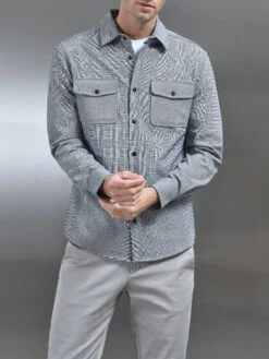 Checked Overshirt In Navy -Cheap Shirts Shop CHECKOVERSHIRT NAVY0321