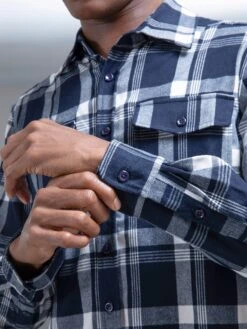 Check Overshirt In Navy -Cheap Shirts Shop CHECKOVERSHIRT NAVY 5409