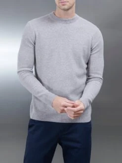 Chunky Knitted Sweatshirt In Stone