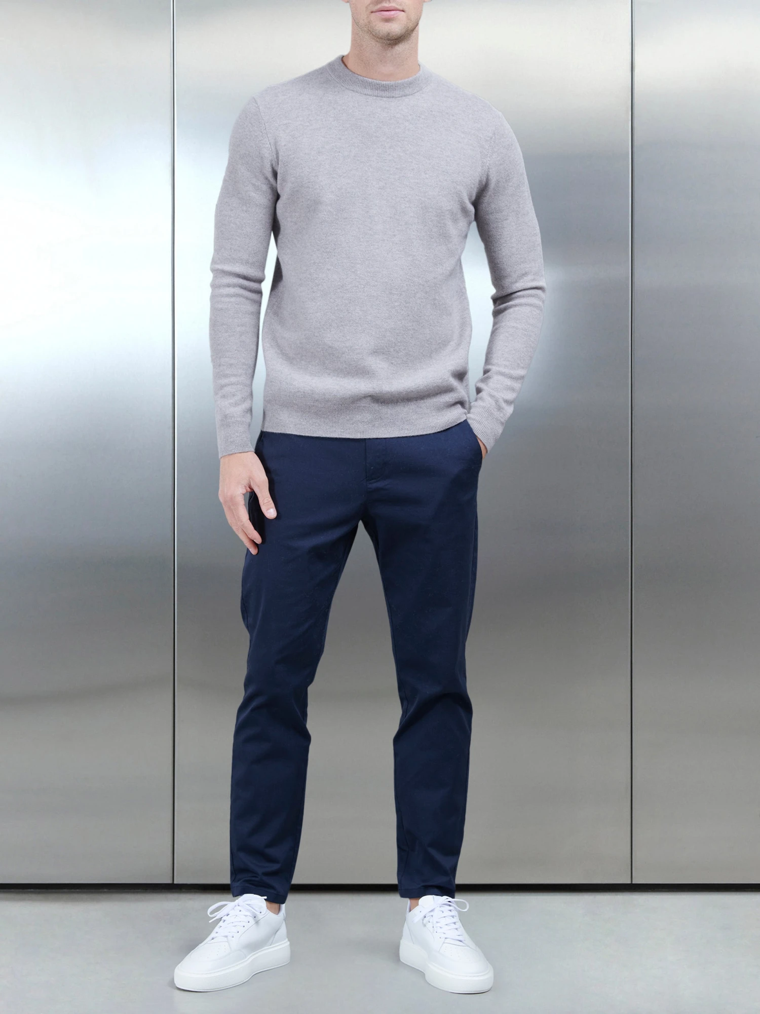 Chunky Knitted Sweatshirt In Stone 4 Chunky Knitted Sweatshirt In Stone - Image 2