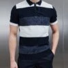 Colour Block Knitted Zip Polo Shirt In Navy 2 Colour Block Knitted Zip Polo Shirt In Navy -Cheap Shirts Shop COLOUR BLOCK KNITTED ZIP POLO SHIRT IN NAVY 26030