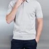 Cotton Knitted Button Polo Shirt In Stone -Cheap Shirts Shop COTTONKNITTEDBUTTONPOLOSHIRTINSTONE4143