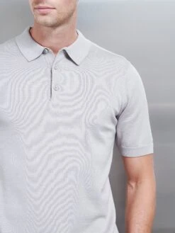 Cotton Knitted Button Polo Shirt In Stone -Cheap Shirts Shop COTTONKNITTEDBUTTONPOLOSHIRTINSTONE4146