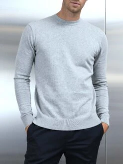 Cotton Knitted Crew Neck Sweatshirt In Marl Grey -Cheap Shirts Shop COTTONKNITTEDCREWNECKSWEASHIRTINMARLGREY51945 c57a09cb e76c 4a7d a0c8 6950baf3fda7