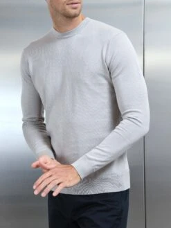 Cotton Knitted Crew Neck Sweatshirt In Stone 10 Cotton Knitted Crew Neck Sweatshirt In Stone -Cheap Shirts Shop COTTONKNITTEDCREWNECKSWEATSHIRTINSTONE51980