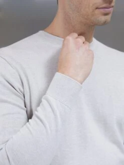 Cotton Knitted Crew Neck Sweatshirt In Oatmeal 9 Cotton Knitted Crew Neck Sweatshirt In Oatmeal -Cheap Shirts Shop COTTONKNITTEDSWEATSHIRT OATMEAL 0514