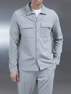 Cotton Twill Overshirt In Stone -Cheap Shirts Shop COTTONTWILLOVERSHIRTINSTONE975