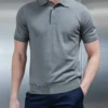 Cotton And Silk Polo Shirt In Sage -Cheap Shirts Shop COTTON SILKPOLOSAGE