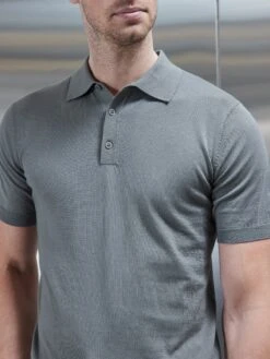 Cotton And Silk Polo Shirt In Sage 7 Cotton And Silk Polo Shirt In Sage -Cheap Shirts Shop COTTON SILK KNITTED POLO SAGE 4527 LOWRES