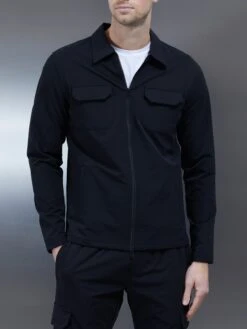 Cargo Jacket In Black -Cheap Shirts Shop CargoJacketinBlack3661