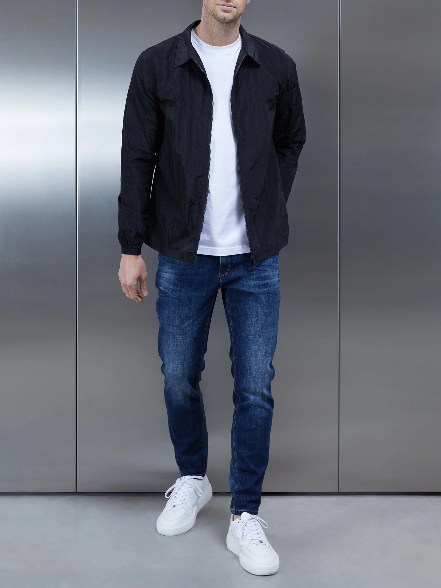 Crinkle Nylon Cargo Jacket In Black 4 Crinkle Nylon Cargo Jacket In Black - Image 2