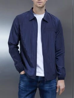 Cheap Shirts Shop 34 Crinkle Nylon Cargo Jacket In Navy