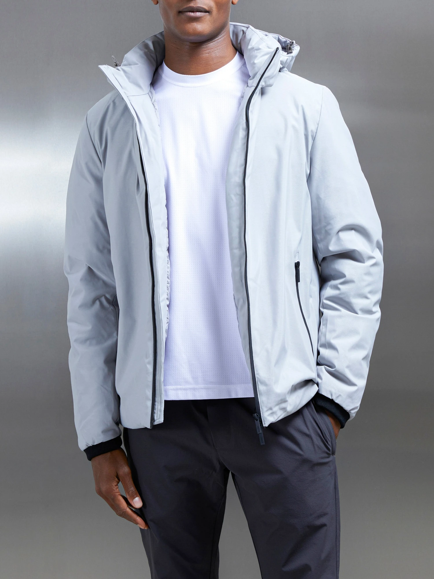 Down Windbreaker In Mid Grey 4 Down Windbreaker In Mid Grey - Image 2