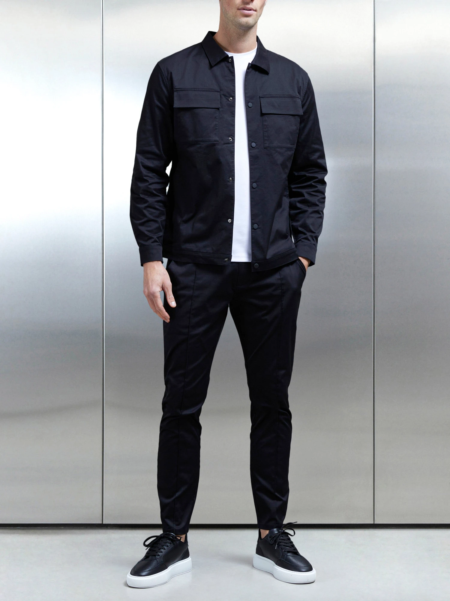 Essential Overshirt In Black 4 Essential Overshirt In Black - Image 2