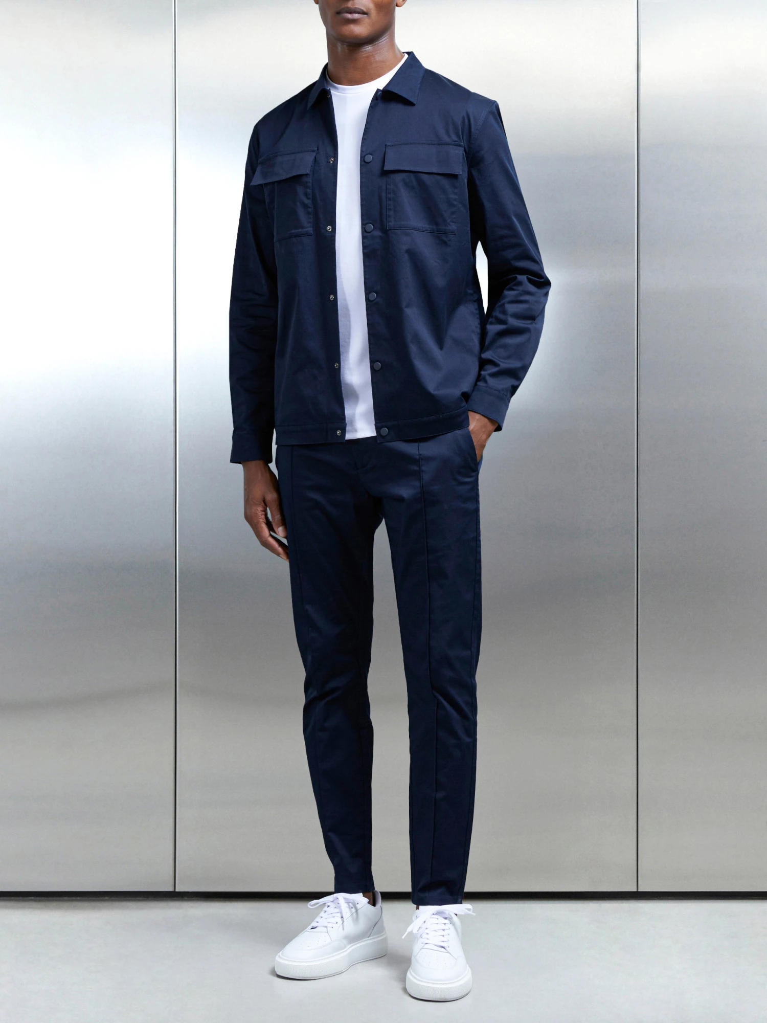 Essential Overshirt In Navy 5 Essential Overshirt In Navy - Image 3