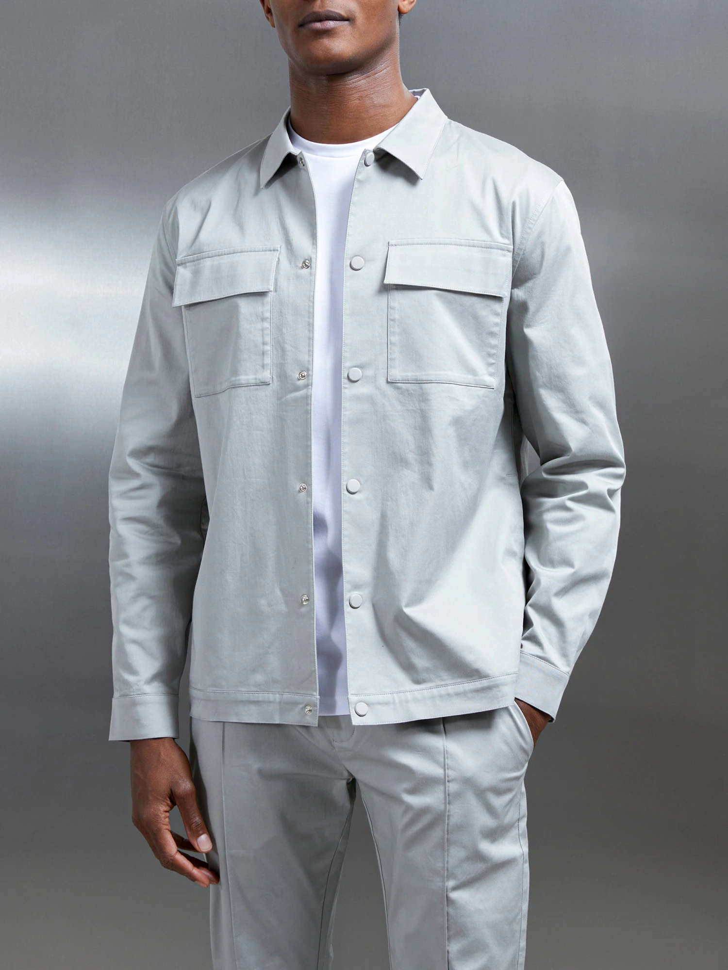 Essential Overshirt In Stone 3 Essential Overshirt In Stone