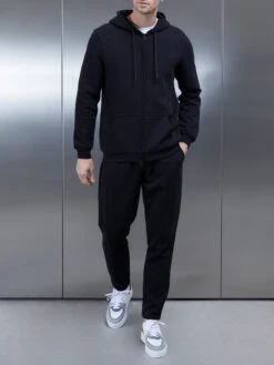 Essential Zip Through Hoodie In Black -Cheap Shirts Shop ESSENTIALZIPTHROUGHHOODIEINBLACK2487