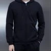 Essential Zip Through Hoodie In Black -Cheap Shirts Shop ESSENTIALZIPTHROUGHHOODIEINBLACK2492