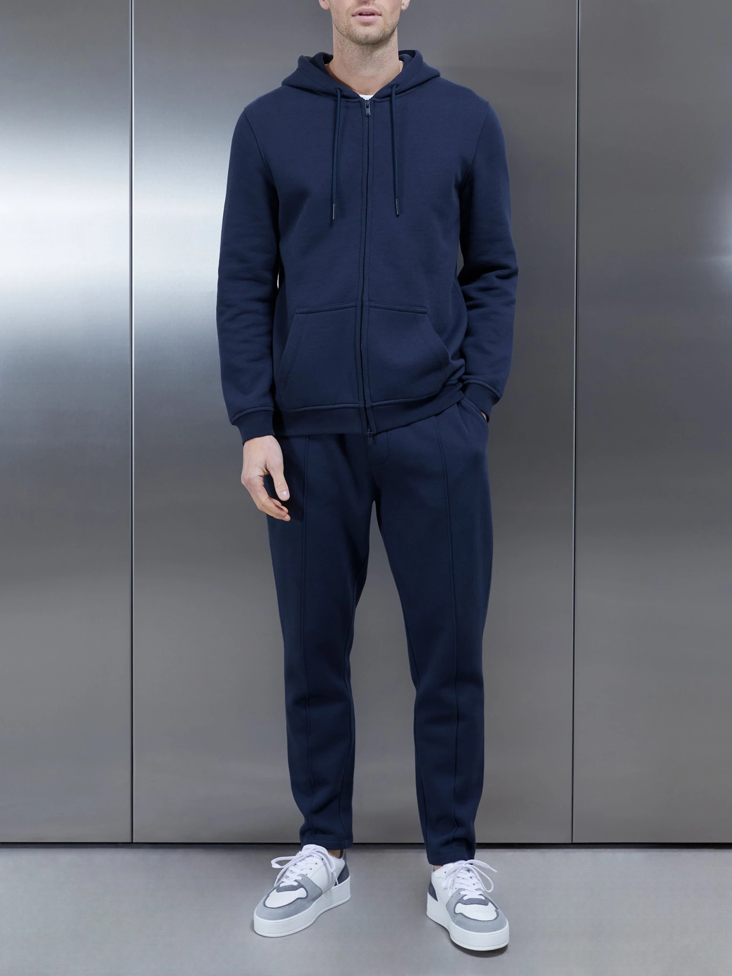 Essential Zip Through Hoodie In Navy 4 Essential Zip Through Hoodie In Navy - Image 2