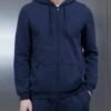 Essential Zip Through Hoodie In Navy -Cheap Shirts Shop ESSENTIALZIPTHROUGHHOODIEINNAVY3258