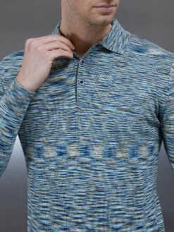 Egyptian Cotton Space Dye Long Sleeve Polo In Sage -Cheap Shirts Shop EgyptianCottonSpaceDyeLongSleevePolo Sage ARNE 105421928