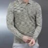Egyptian Cotton Space Dye Long Sleeve Polo In Olive -Cheap Shirts Shop EgyptianCottonSpaceDyeLongSleevePoloinOlive3541