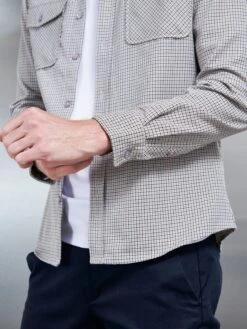 Fine Check Overshirt In Stone 10 Fine Check Overshirt In Stone -Cheap Shirts Shop FINECHECKEDOVERSHIRTINSTONE4157