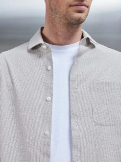 Fine Stripe Long Sleeve Cutaway Collar Shirt In Stone 11 Fine Stripe Long Sleeve Cutaway Collar Shirt In Stone -Cheap Shirts Shop FINE STRIPE LONG SLEEVE SHIRT IN STONE 1236