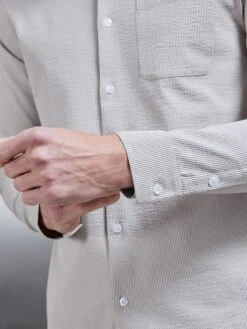 Fine Stripe Long Sleeve Cutaway Collar Shirt In Stone 13 Fine Stripe Long Sleeve Cutaway Collar Shirt In Stone -Cheap Shirts Shop FINE STRIPE LONG SLEEVE SHIRT IN STONE 1299