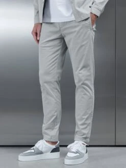 Garment Dye Cotton Trouser In Stone