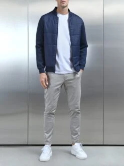 Hybrid Bomber Jacket In Navy -Cheap Shirts Shop HYBRIDBOMBERJACKET 5429