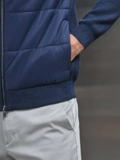 Hybrid Bomber Jacket In Navy -Cheap Shirts Shop HYBRIDBOMBERJACKET 5446