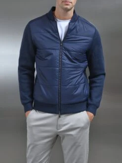 Hybrid Bomber Jacket In Navy