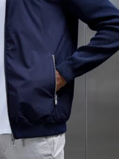 Hybrid Knitted Jacket In Navy 9 Hybrid Knitted Jacket In Navy -Cheap Shirts Shop HYBRIDKNITTEDJACKET NAVY 1556