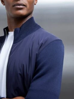 Hybrid Knitted Jacket In Navy 10 Hybrid Knitted Jacket In Navy -Cheap Shirts Shop HYBRIDKNITTEDJACKET NAVY 1558