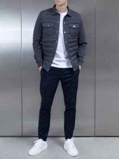 Hybrid Quilted Overshirt In Grey 11 Hybrid Quilted Overshirt In Grey -Cheap Shirts Shop HYBRIDQUILTEDOVERSHIRT GREY2634