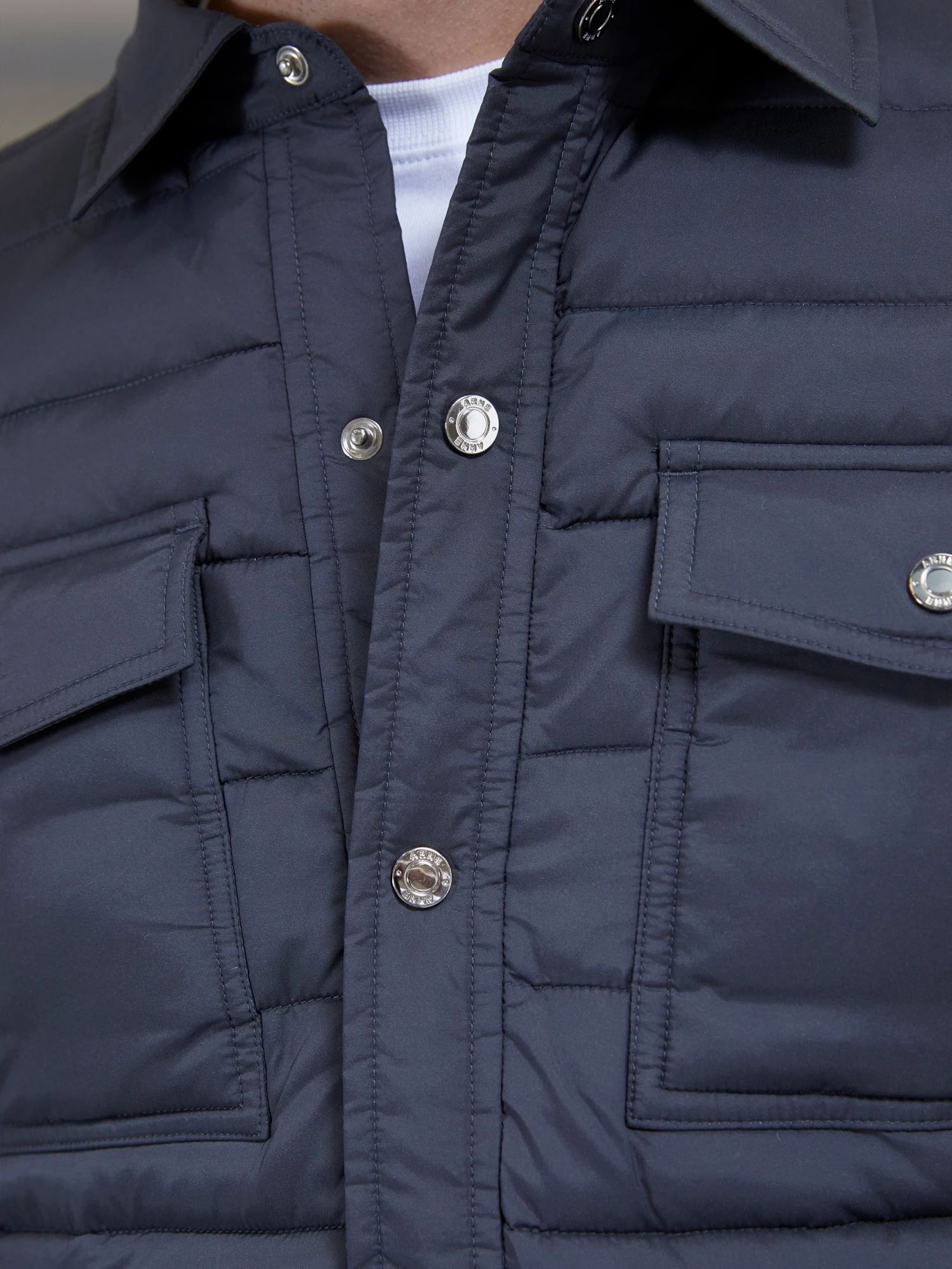 Hybrid Quilted Overshirt In Grey 9 Hybrid Quilted Overshirt In Grey - Image 7