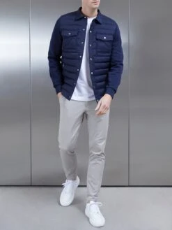 Hybrid Quilted Overshirt In Navy -Cheap Shirts Shop HYBRIDQUILTEDOVERSHIRT NAVY2666