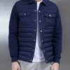 Hybrid Quilted Overshirt In Navy -Cheap Shirts Shop HYBRIDQUILTEDOVERSHIRT NAVY2672