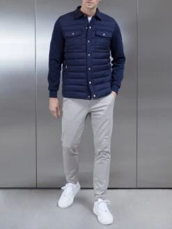 Hybrid Quilted Overshirt In Navy -Cheap Shirts Shop HYBRIDQUILTEDOVERSHIRT NAVY2675