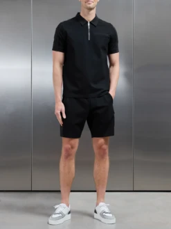 Hybrid Cargo Zip Polo Shirt In Black -Cheap Shirts Shop HYBRID CARGO POLO SHIRT BLACK 5582