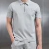 Hybrid Cargo Zip Polo Shirt In Stone
